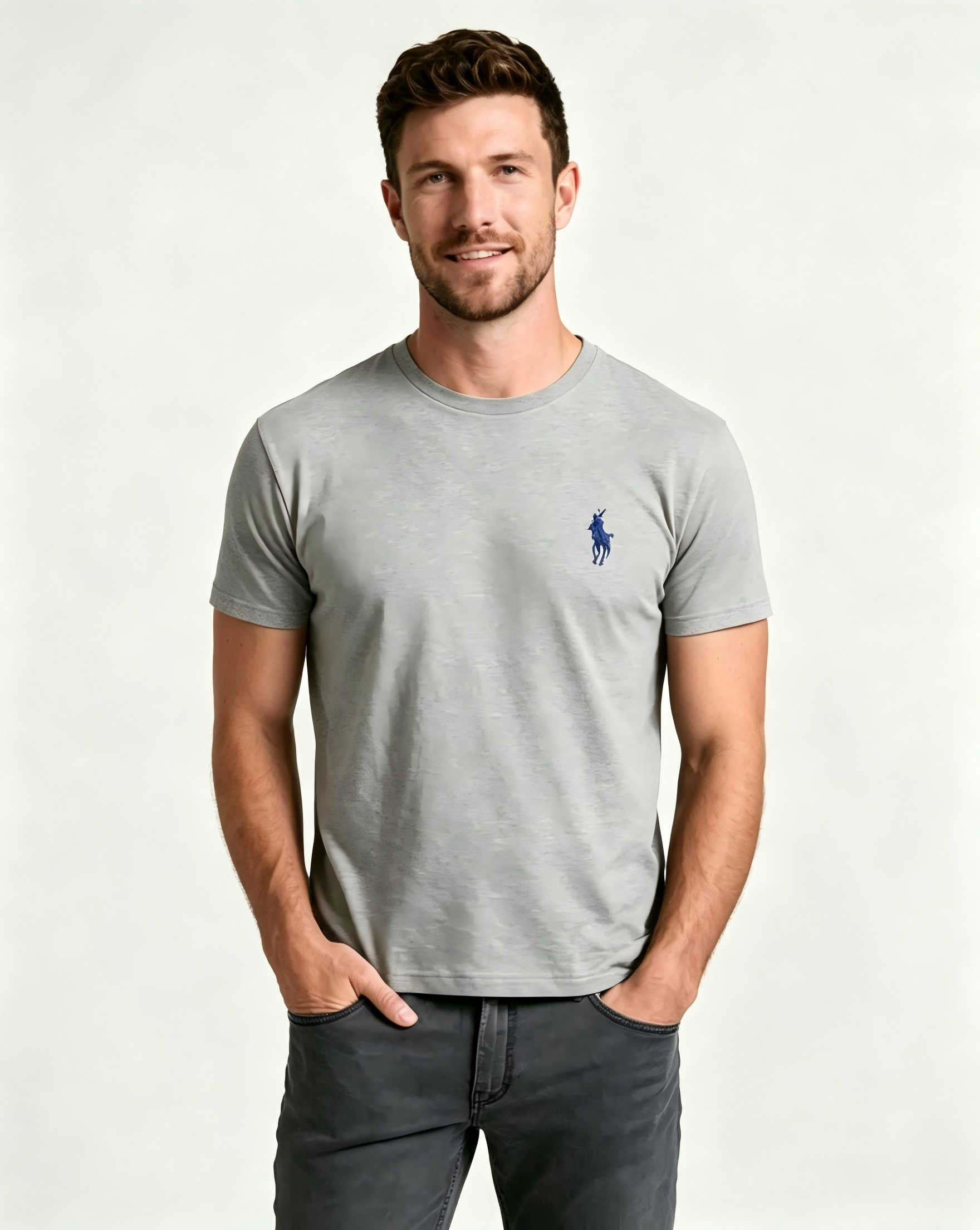 Men's basic crew neck T-shirt – Casual soft pure cotton short-sleeved top