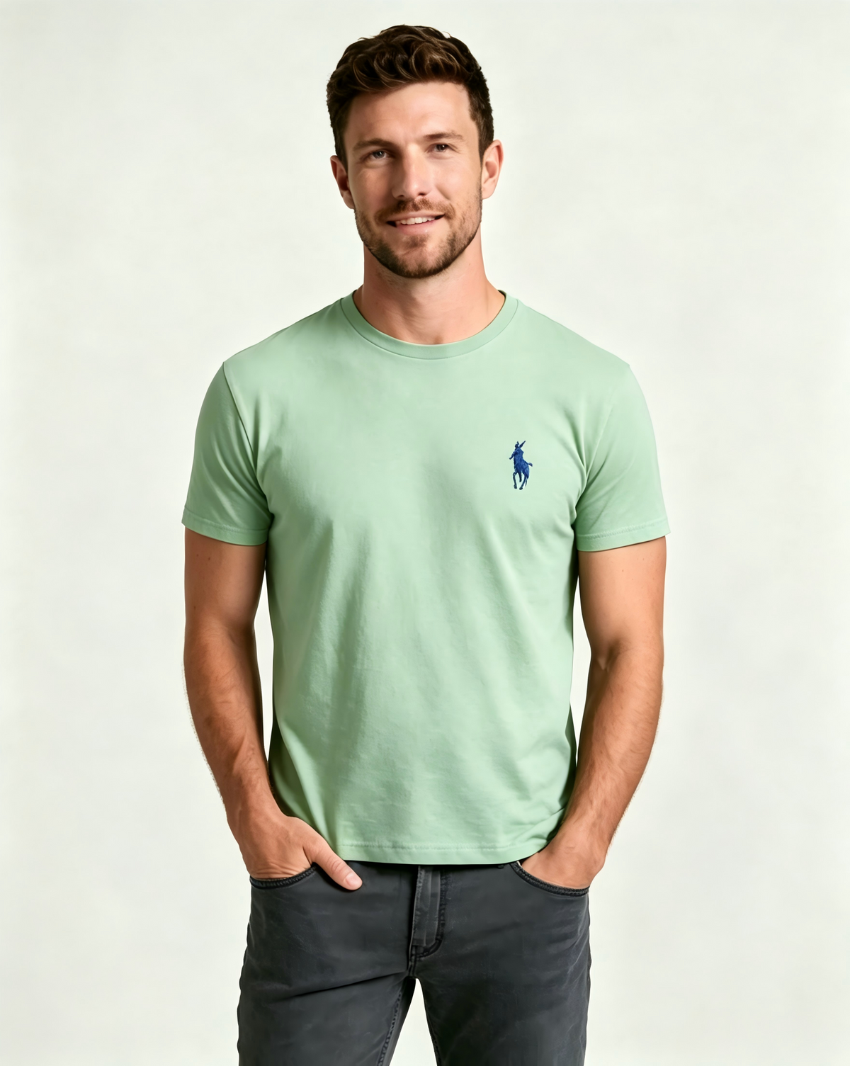 Men's basic crew neck T-shirt – Casual soft pure cotton short-sleeved top