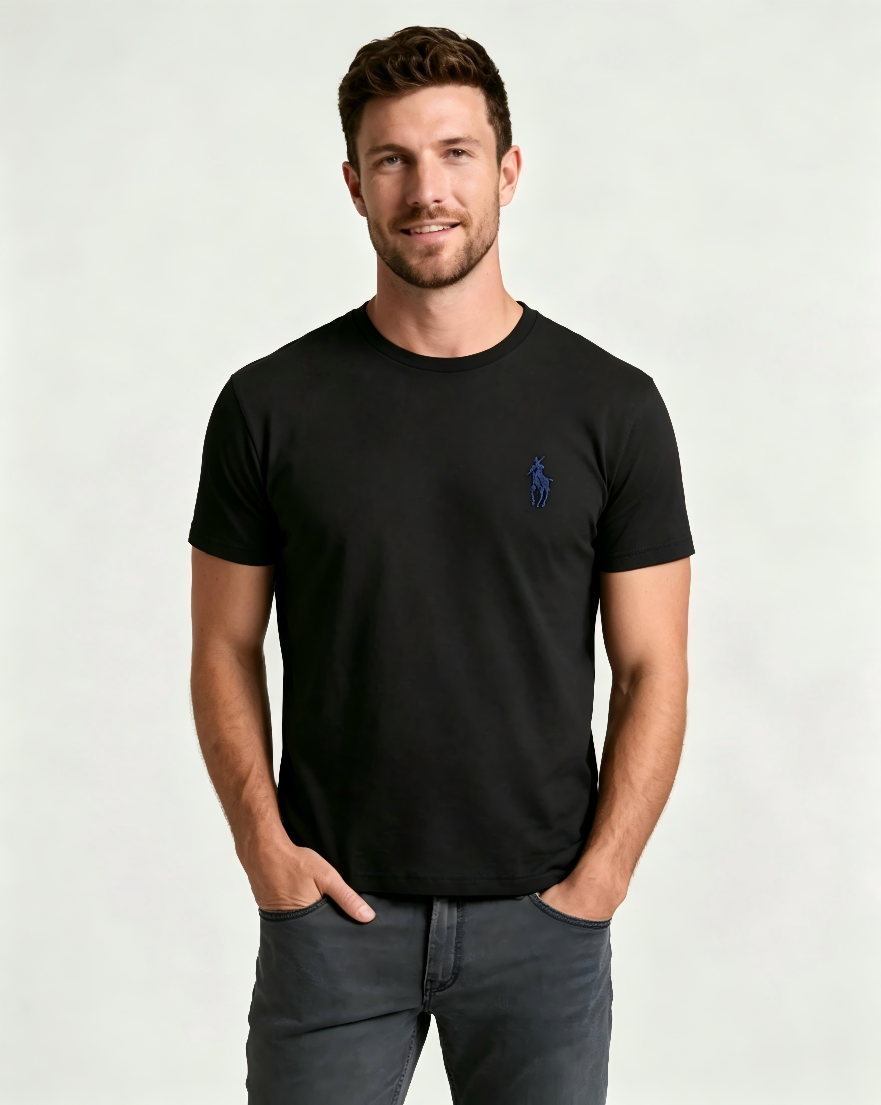 Men's basic crew neck T-shirt – Casual soft pure cotton short-sleeved top