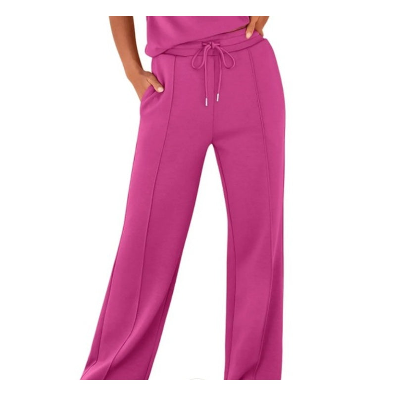 Women's Casual Solid Color Sleeveless Sports Suit, Everyday Ease Comfort Two-Piece Set